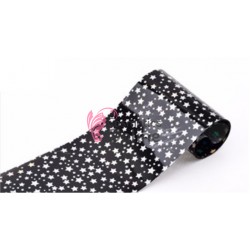 Folii de transfer, folie de unghii Stelute cu Negru F036